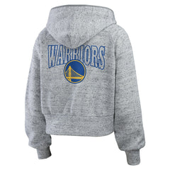 Golden State Warriors WEAR by Erin Andrews Women's Speckled Radiator Full-Zip Hoodie Heather Gray