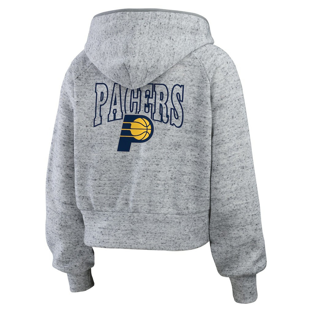 Indiana Pacers WEAR by Erin Andrews Women's Speckled Radiator Full-Zip Hoodie Heather Gray