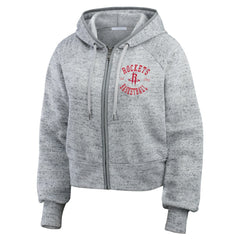 Houston Rockets WEAR by Erin Andrews Women's Speckled Radiator Full-Zip Hoodie Heather Gray