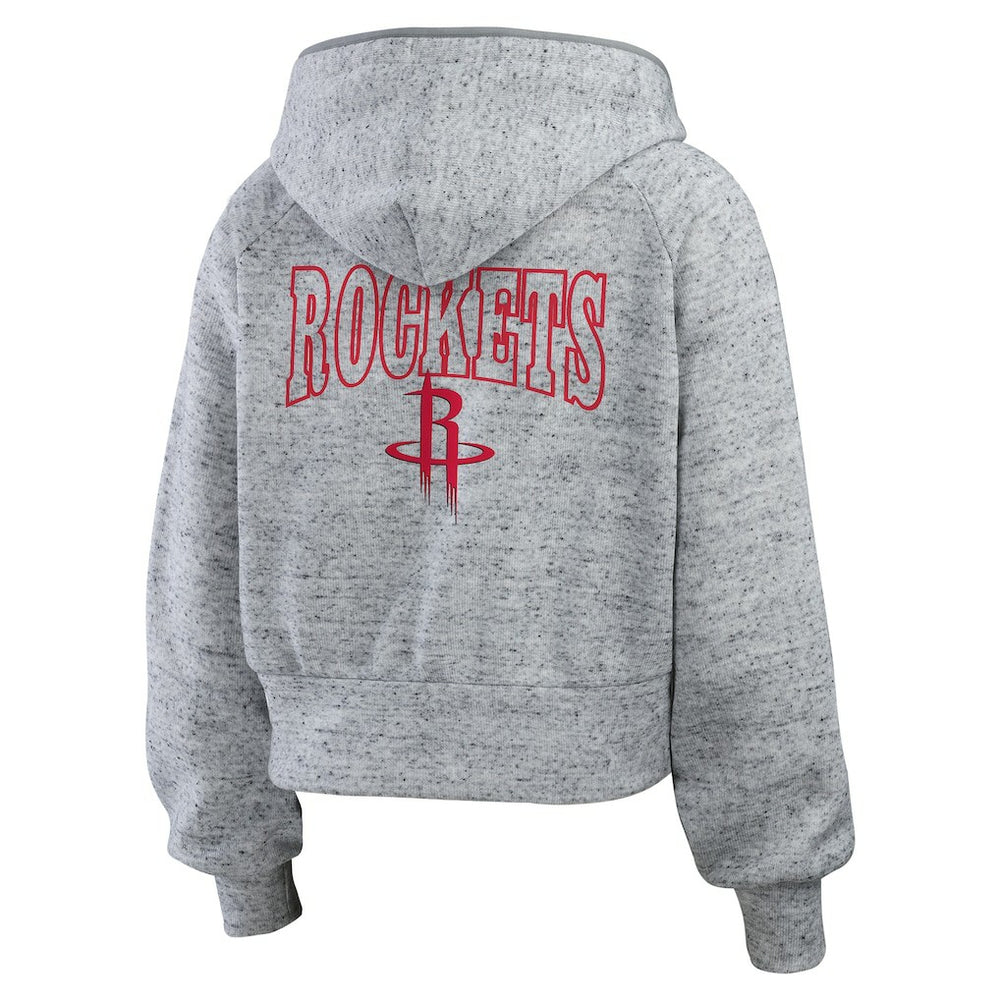 Houston Rockets WEAR by Erin Andrews Women's Speckled Radiator Full-Zip Hoodie Heather Gray