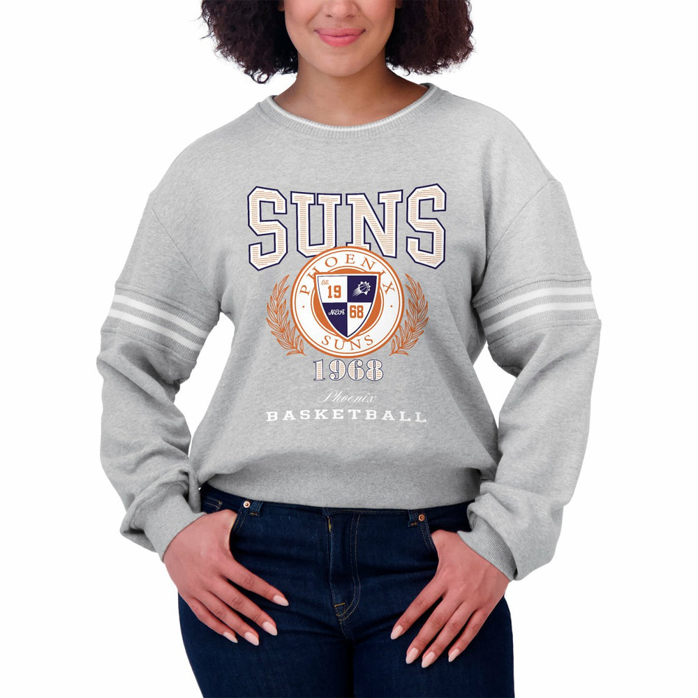 Phoenix Suns WEAR by Erin Andrews Women's French Terry Pullover Sweatshirt Heather Gray