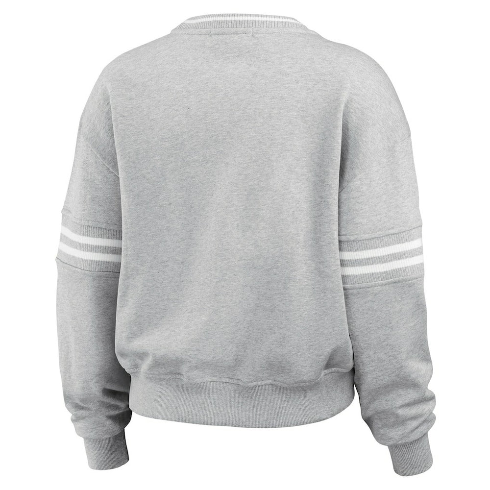 Chicago Bulls WEAR by Erin Andrews Women's French Terry Pullover Sweatshirt Heather Gray