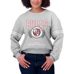 Chicago Bulls WEAR by Erin Andrews Women's French Terry Pullover Sweatshirt Heather Gray