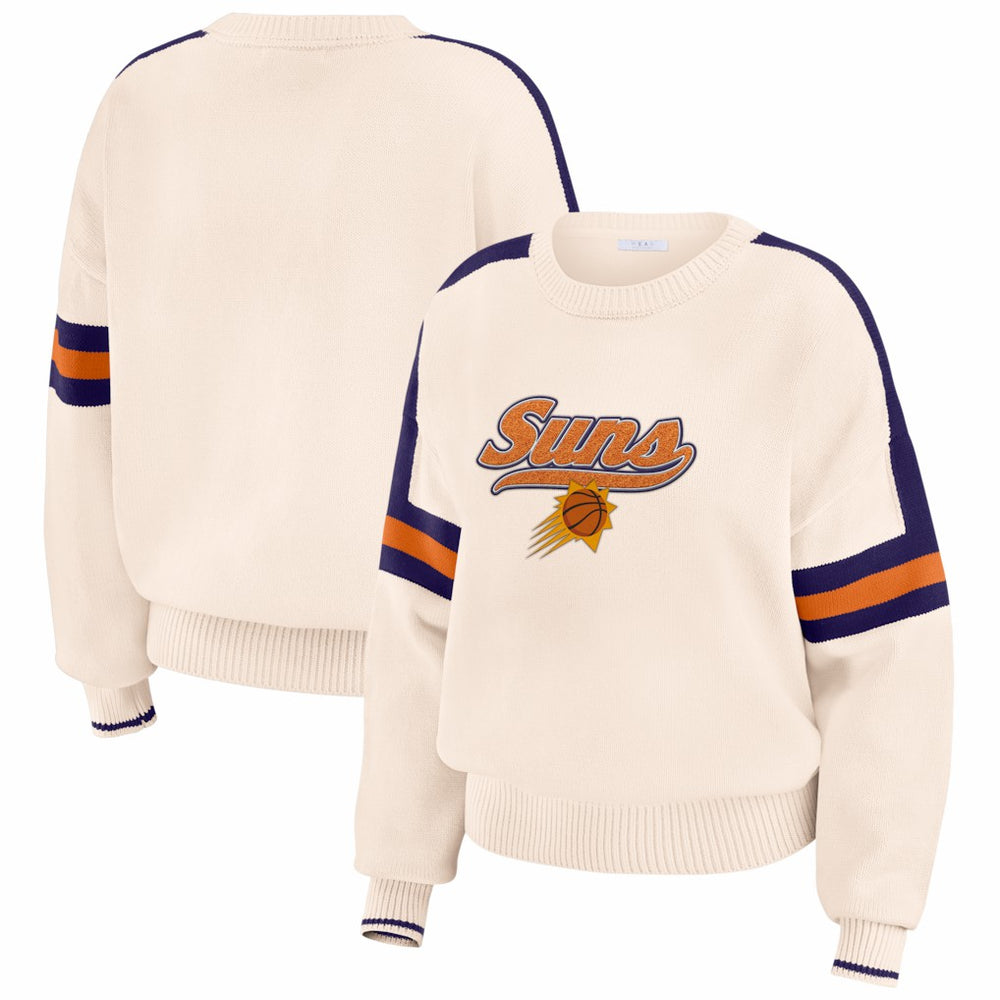 Phoenix Suns WEAR by Erin Andrews Women's Stripe Pullover Sweater Cream