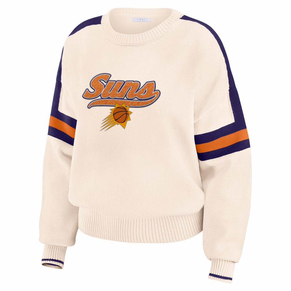Phoenix Suns WEAR by Erin Andrews Women's Stripe Pullover Sweater Cream