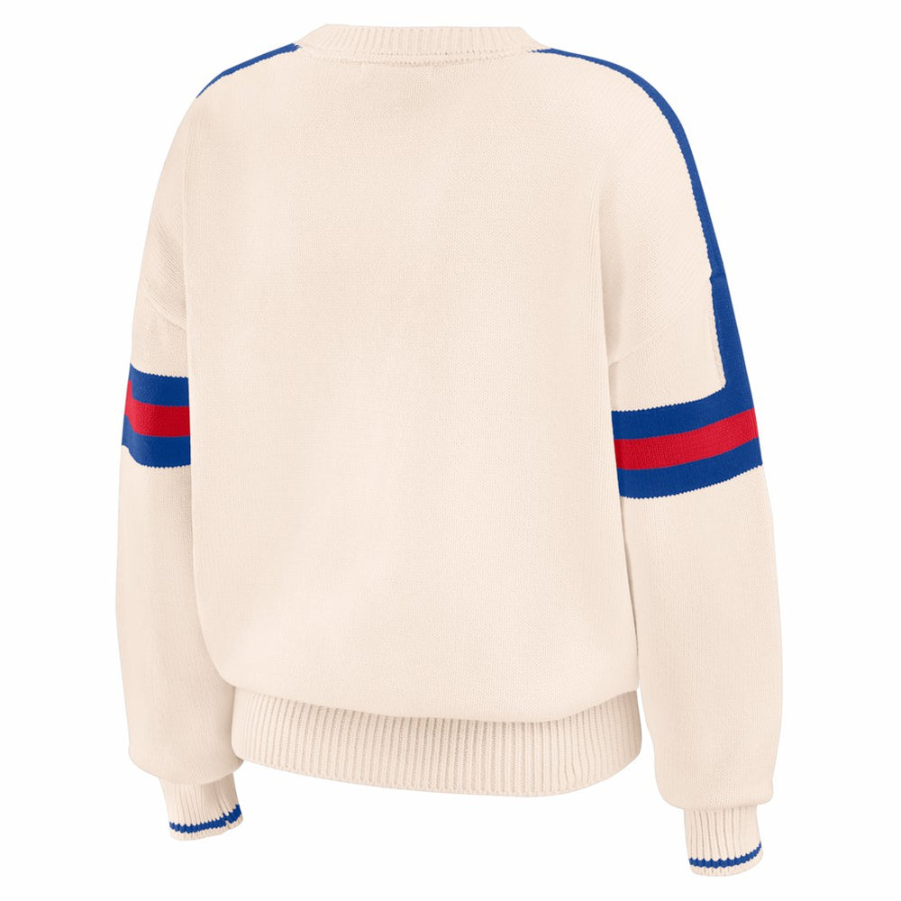 Philadelphia 76ers WEAR by Erin Andrews Women's Stripe Pullover Sweater Cream