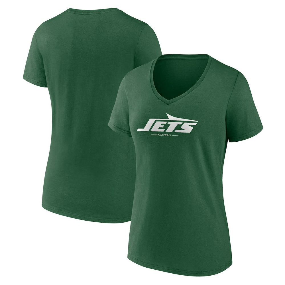 New York Jets Women's Team Lock-Up V-Neck T-Shirt - Green - Fanatics