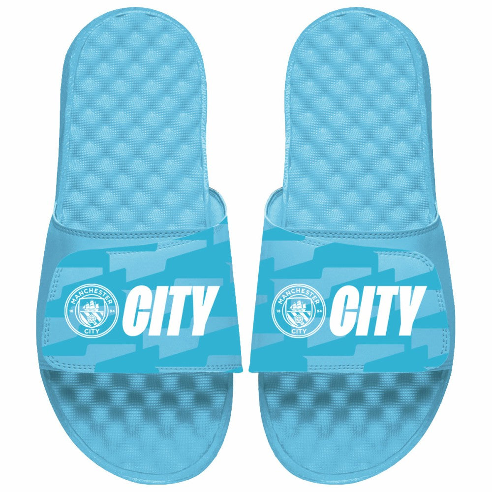 Manchester City ISlide Unisex Pattern Slide Sandals Sky Blue