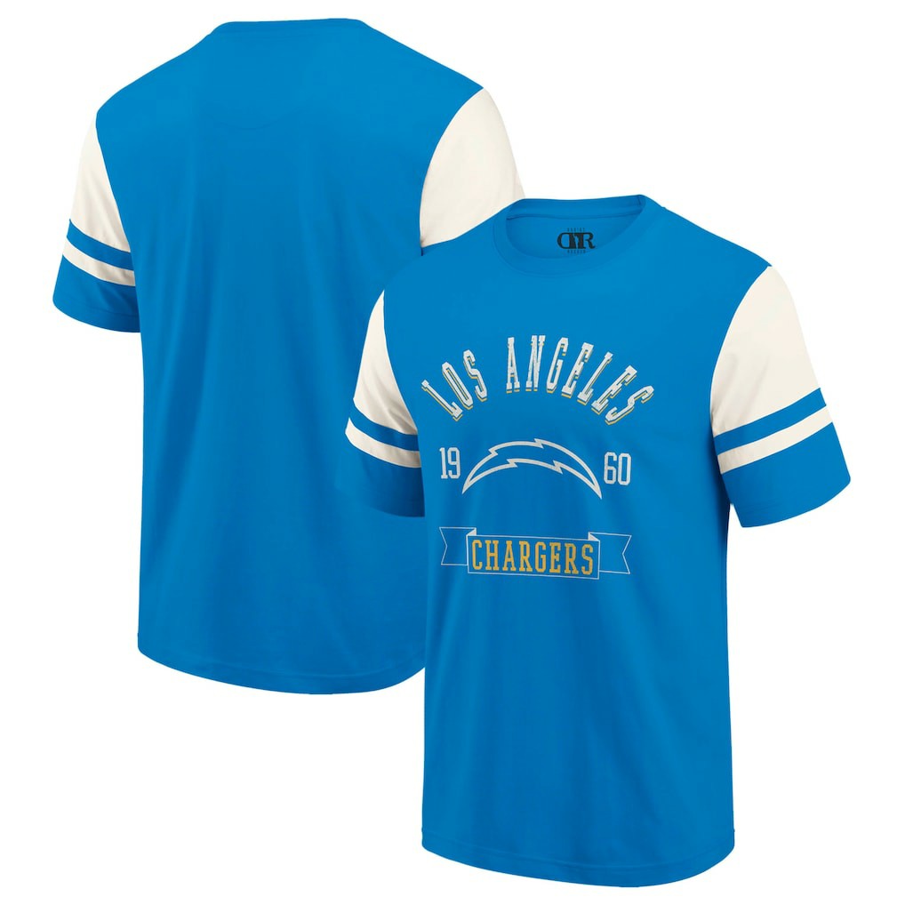 Los Angeles Chargers Darius Rucker Collection Football T-Shirt - Powder Blue - Fanatics