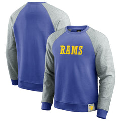 Los Angeles Rams Darius Rucker Collection Colorblock Pullover Sweatshirt - Royal/Heather Gray - Fanatics