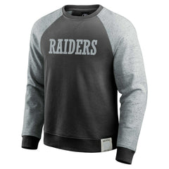 Las Vegas Raiders Darius Rucker Collection Colorblock Pullover Sweatshirt - Black/Heather Gray - Fanatics