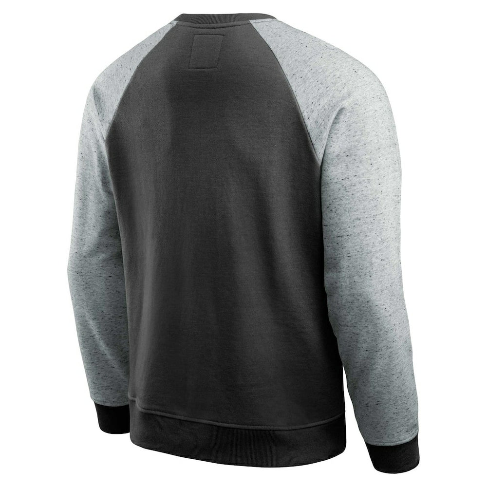 New Orleans Saints Darius Rucker Collection Colorblock Pullover Sweatshirt - Black/Heather Gray - Fanatics