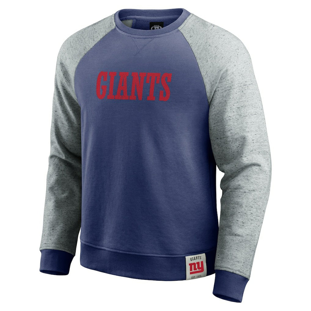New York Giants Darius Rucker Collection Colorblock Pullover Sweatshirt - Royal/Heather Gray - Fanatics