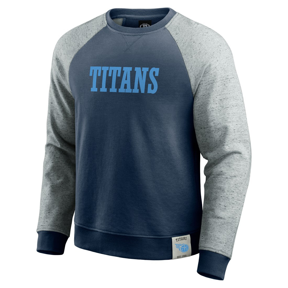 Tennessee Titans Darius Rucker Collection Colorblock Pullover Sweatshirt - Navy/Heather Gray - Fanatics