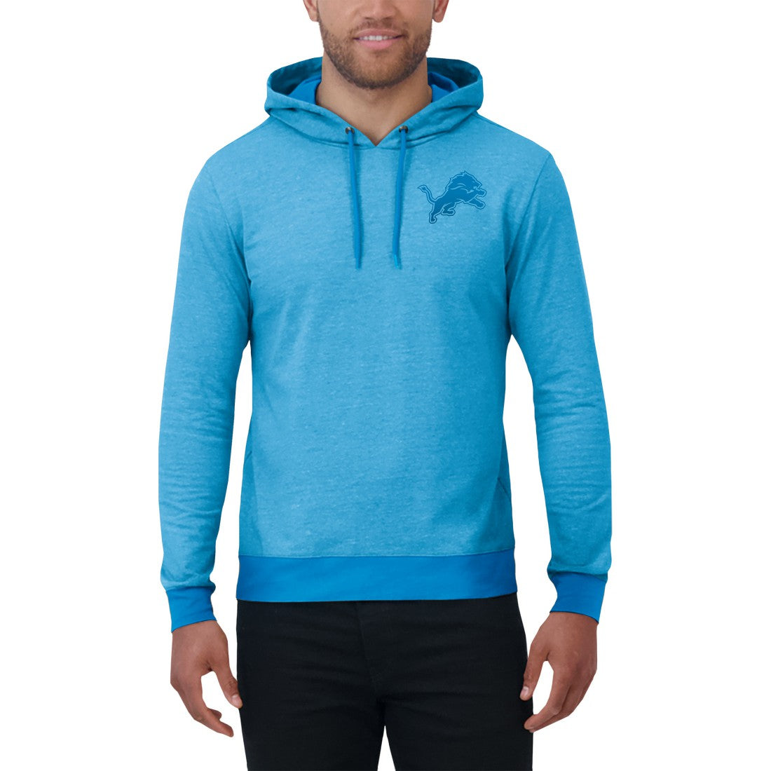Detroit Lions Darius Rucker Collection Tonal Knit Pullover Hoodie - Blue - Fanatics