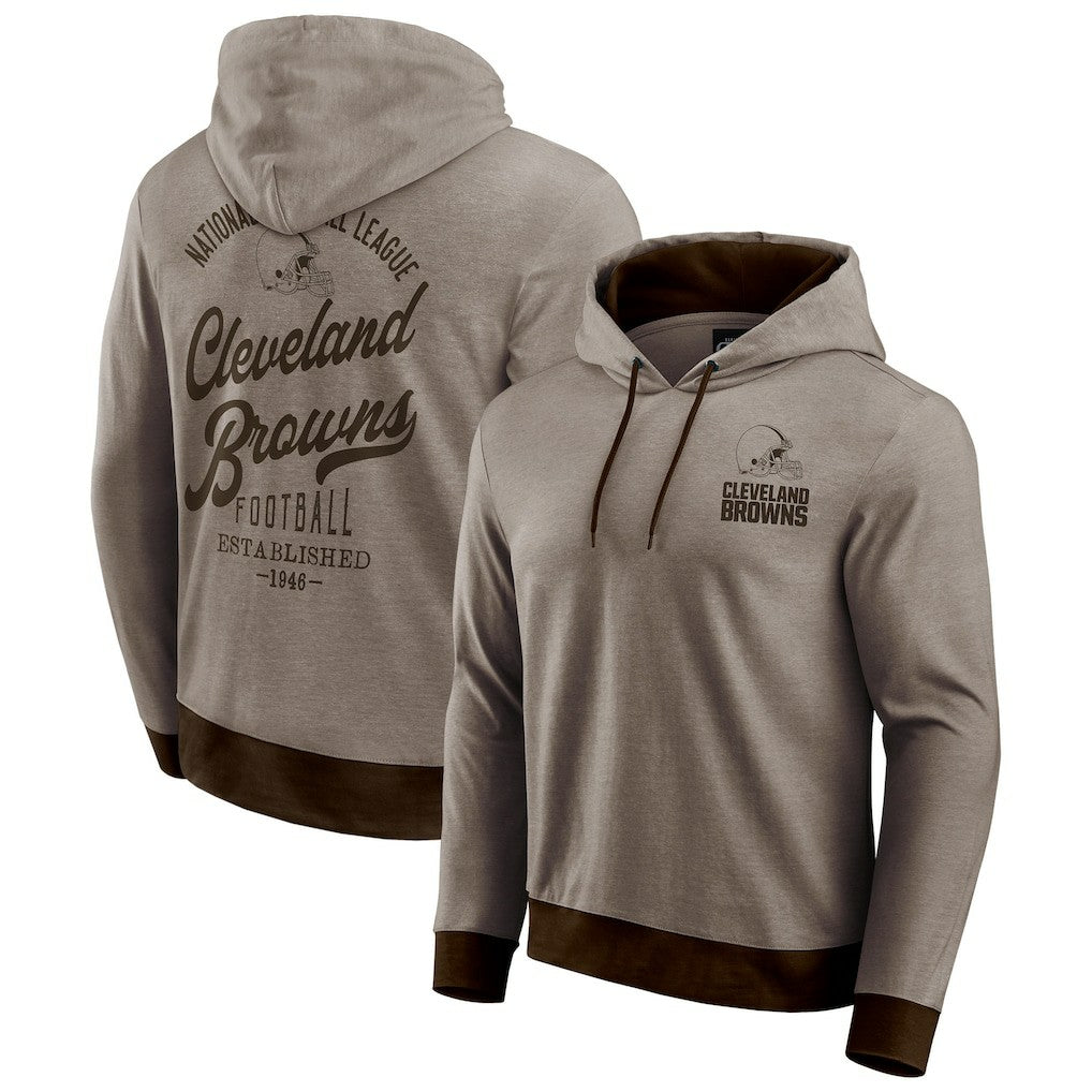 Cleveland Browns Darius Rucker Collection Tonal Knit Pullover Hoodie - Brown - Fanatics
