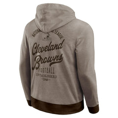 Cleveland Browns Darius Rucker Collection Tonal Knit Pullover Hoodie - Brown - Fanatics