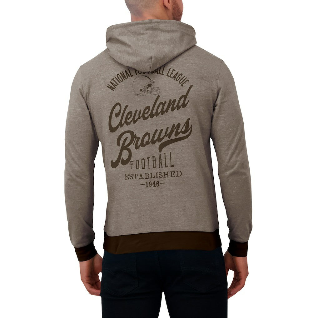 Cleveland Browns Darius Rucker Collection Tonal Knit Pullover Hoodie - Brown - Fanatics