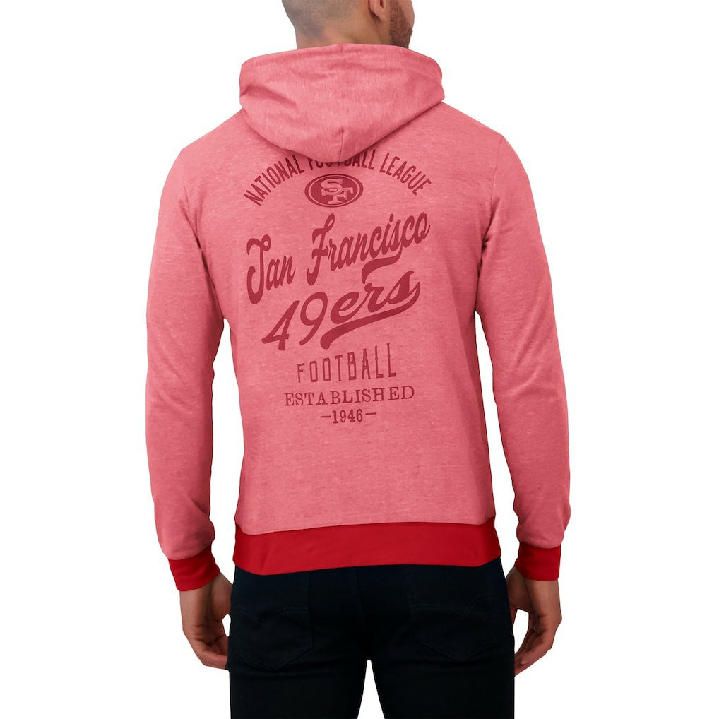 San Francisco 49ers Darius Rucker Collection Tonal Knit Pullover Hoodie - Scarlet - Fanatics