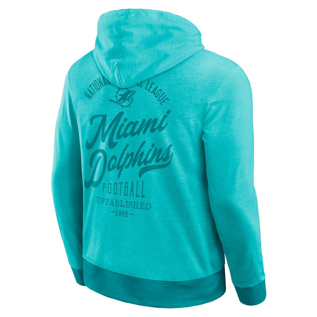 Miami Dolphins Darius Rucker Collection Tonal Knit Pullover Hoodie - Aqua - Fanatics