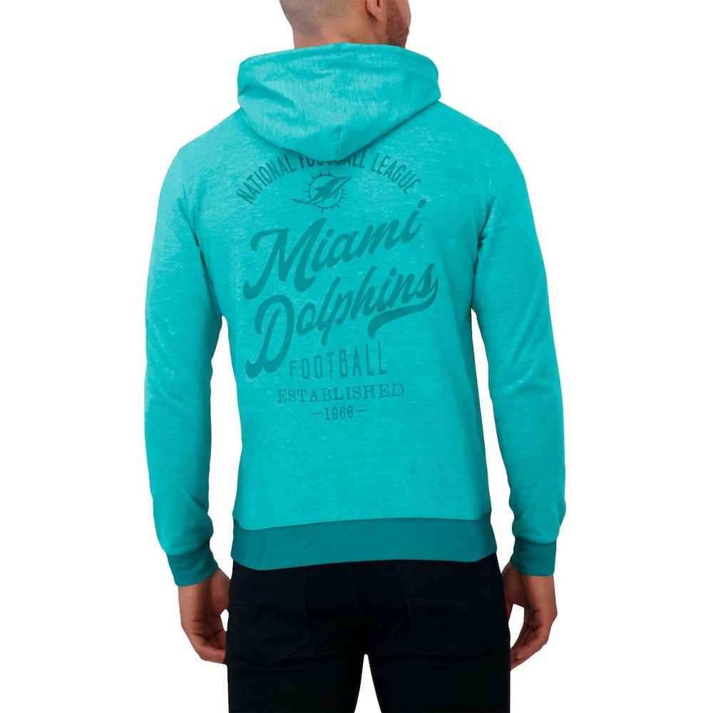 Miami Dolphins Darius Rucker Collection Tonal Knit Pullover Hoodie - Aqua - Fanatics