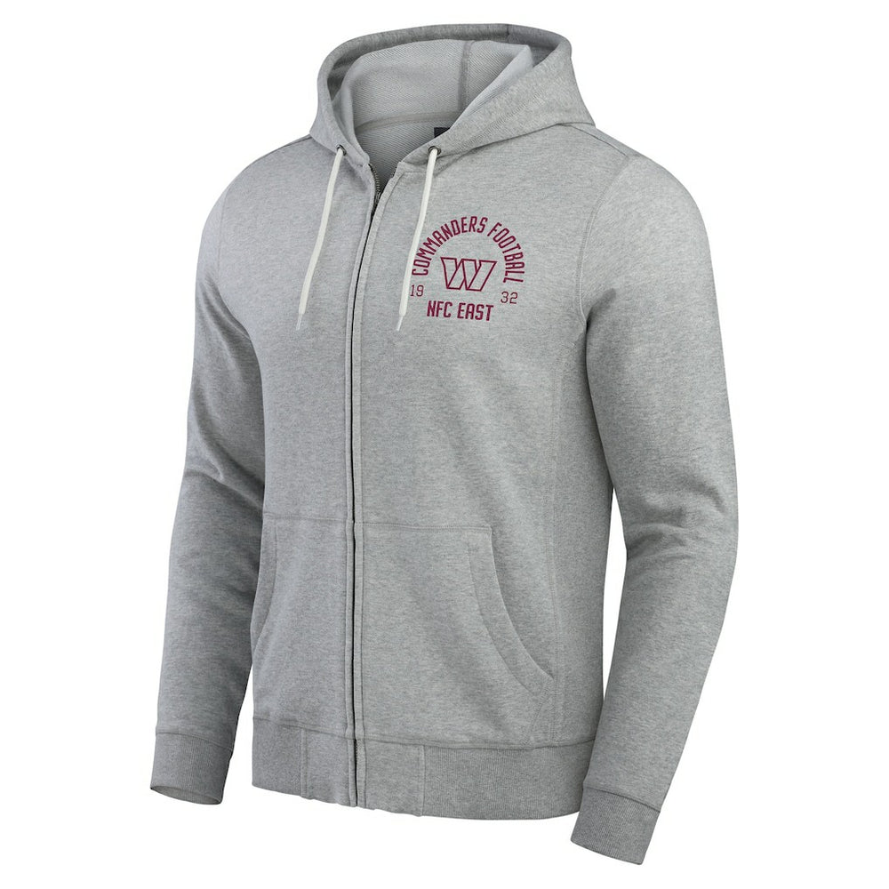 Washington Commanders Darius Rucker Collection Vintage Stripe Full-Zip Hoodie - Heather Gray - Fanatics