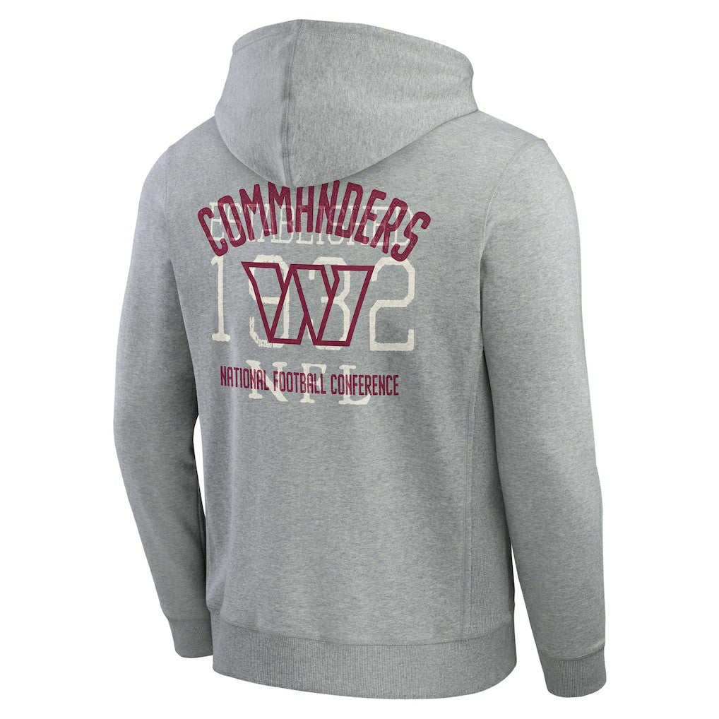 Washington Commanders Darius Rucker Collection Vintage Stripe Full-Zip Hoodie - Heather Gray - Fanatics