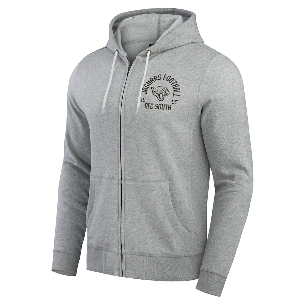 Jacksonville Jaguars Darius Rucker Collection Vintage Stripe Full-Zip Hoodie - Heather Gray - Fanatics