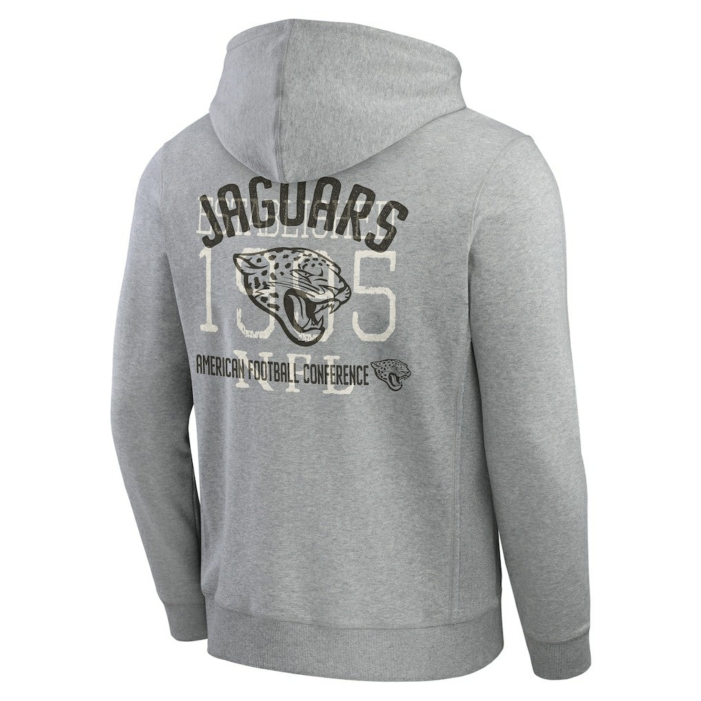 Jacksonville Jaguars Darius Rucker Collection Vintage Stripe Full-Zip Hoodie - Heather Gray - Fanatics
