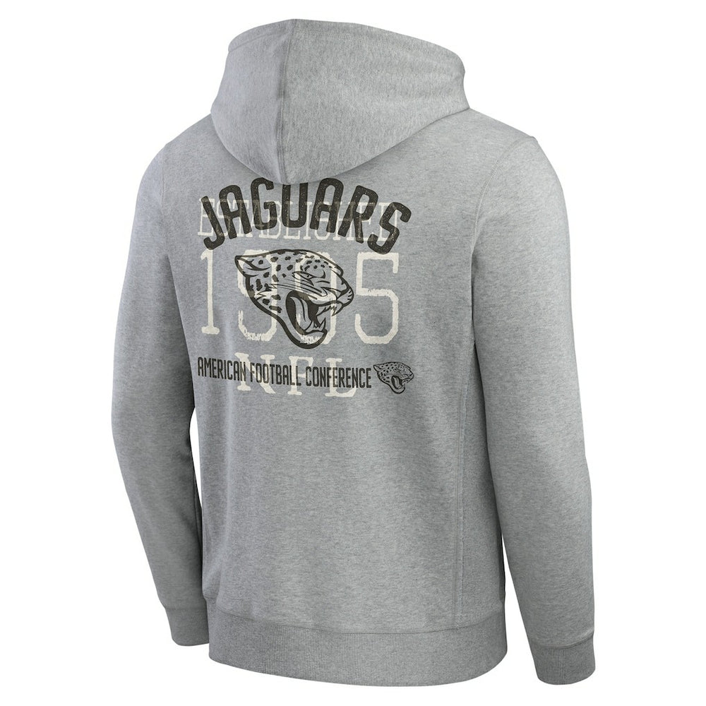 Jacksonville Jaguars Darius Rucker Collection Vintage Stripe Full-Zip Hoodie - Heather Gray - Fanatics