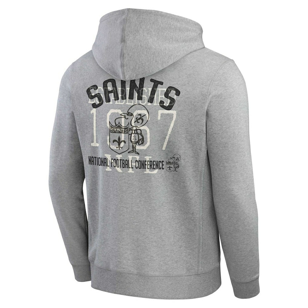 New Orleans Saints Darius Rucker Collection Vintage Stripe Full-Zip Hoodie - Heather Gray - Fanatics