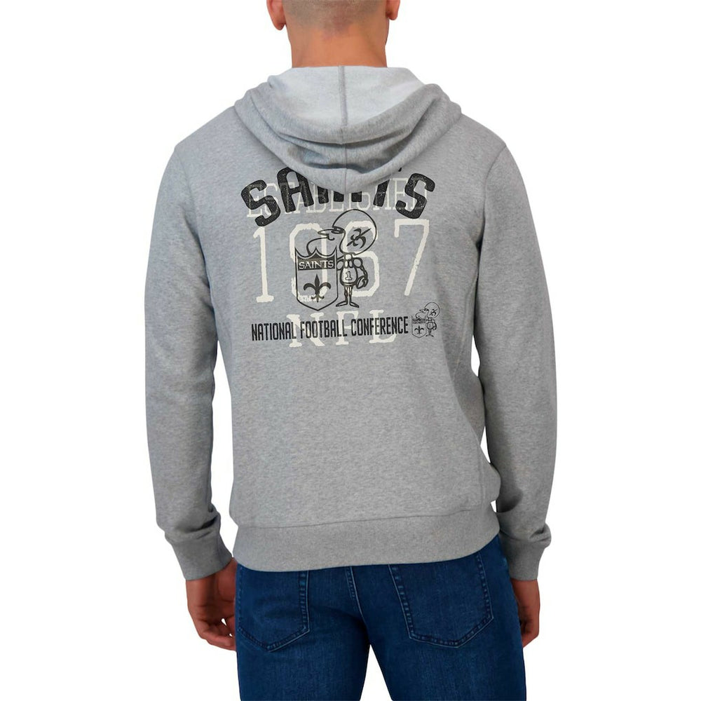 New Orleans Saints Darius Rucker Collection Vintage Stripe Full-Zip Hoodie - Heather Gray - Fanatics
