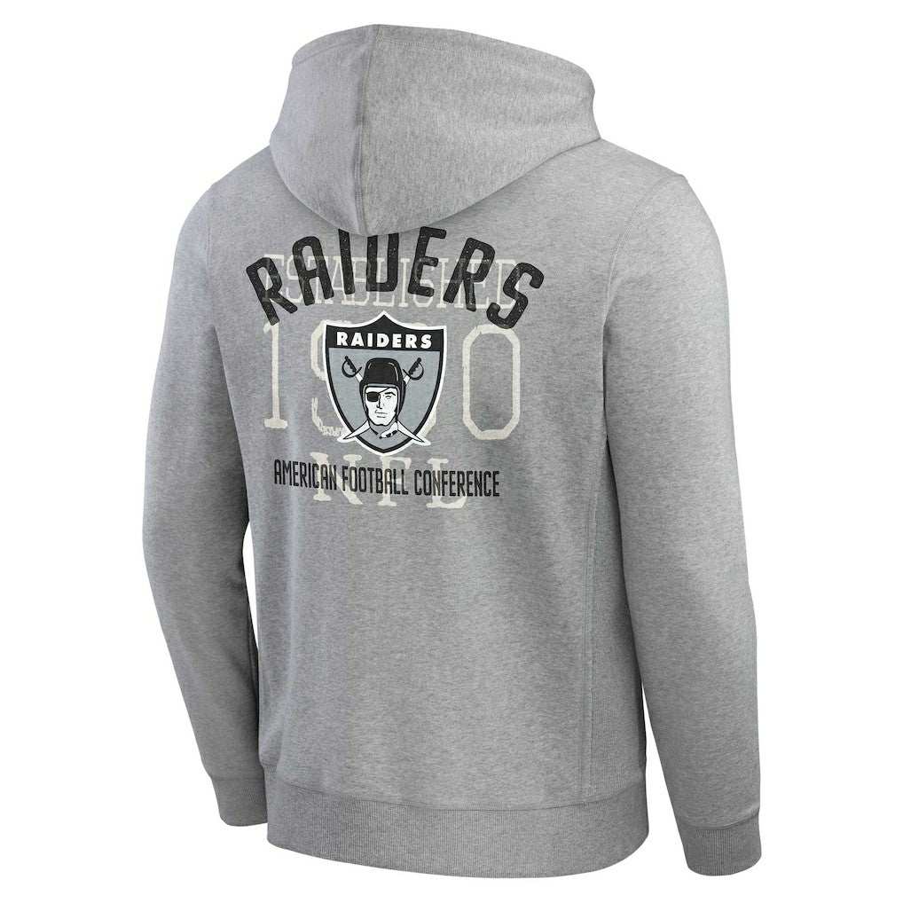 Las Vegas Raiders Darius Rucker Collection Vintage Stripe Full-Zip Hoodie - Heather Gray - Fanatics