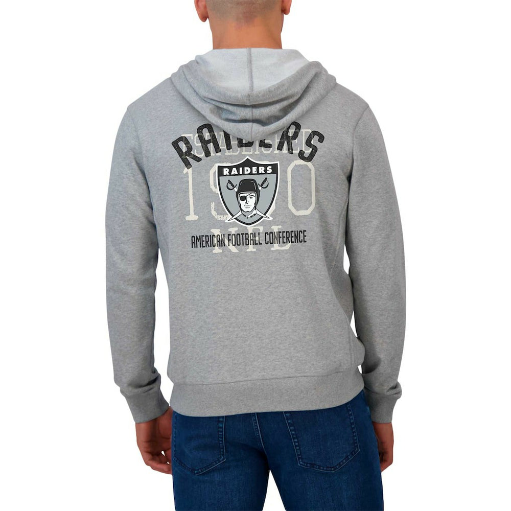 Las Vegas Raiders Darius Rucker Collection Vintage Stripe Full-Zip Hoodie - Heather Gray - Fanatics