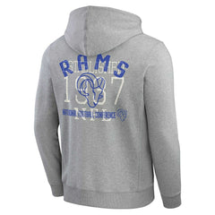 Los Angeles Rams Darius Rucker Collection Vintage Stripe Full-Zip Hoodie - Heather Gray - Fanatics