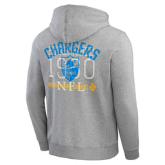 Los Angeles Chargers Darius Rucker Collection Vintage Stripe Full-Zip Hoodie - Heather Gray - Fanatics
