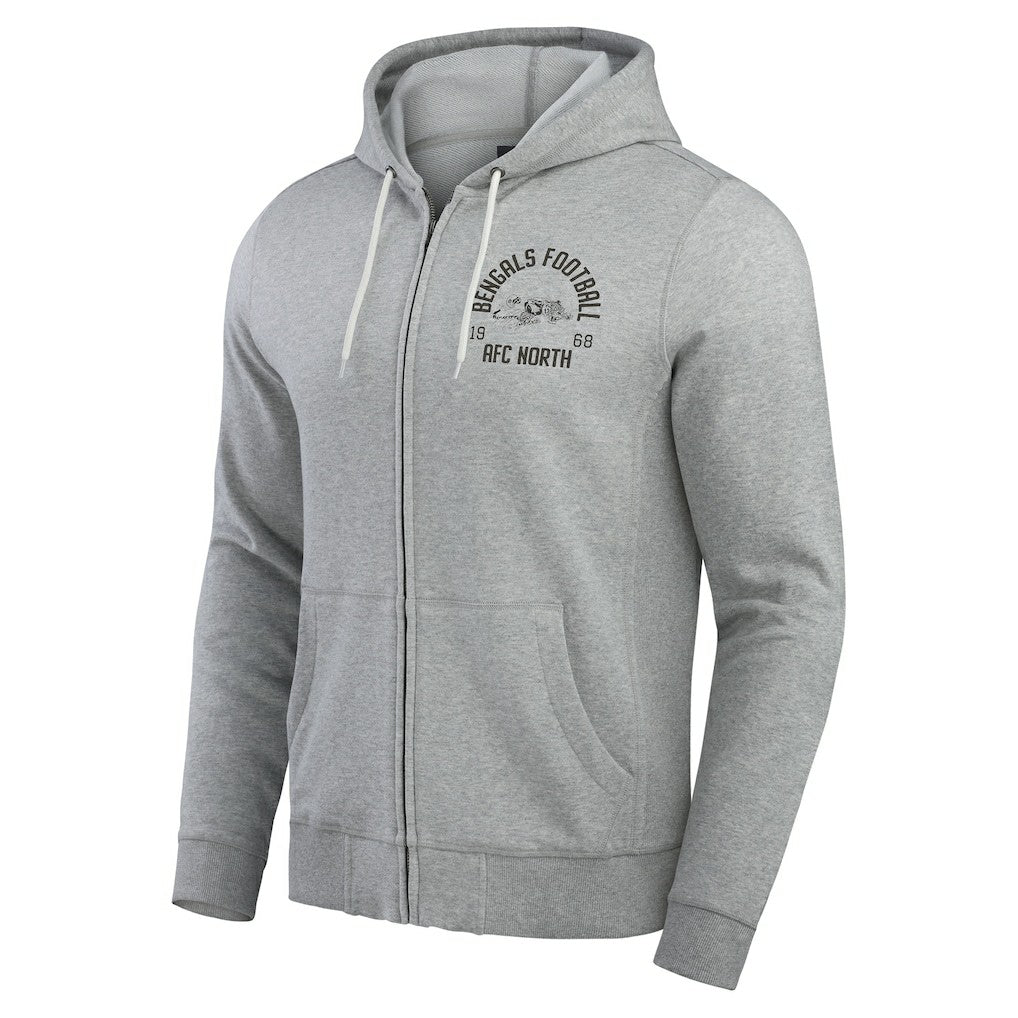 Cincinnati Bengals Darius Rucker Collection Vintage Stripe Full-Zip Hoodie - Heather Gray - Fanatics