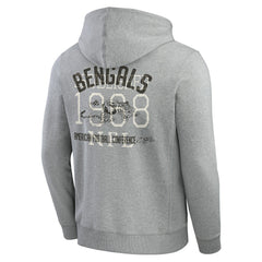 Cincinnati Bengals Darius Rucker Collection Vintage Stripe Full-Zip Hoodie - Heather Gray - Fanatics