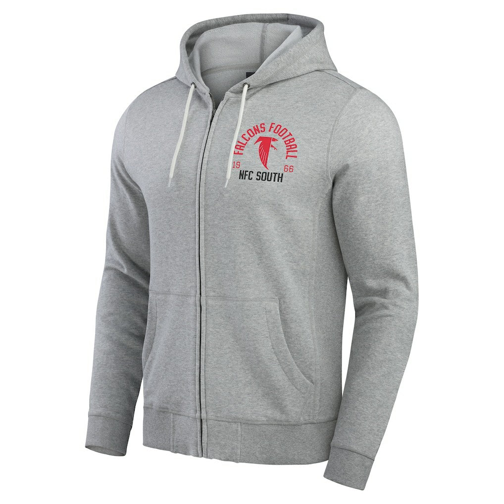 Atlanta Falcons Darius Rucker Collection Vintage Stripe Full-Zip Hoodie - Heather Gray - NFL