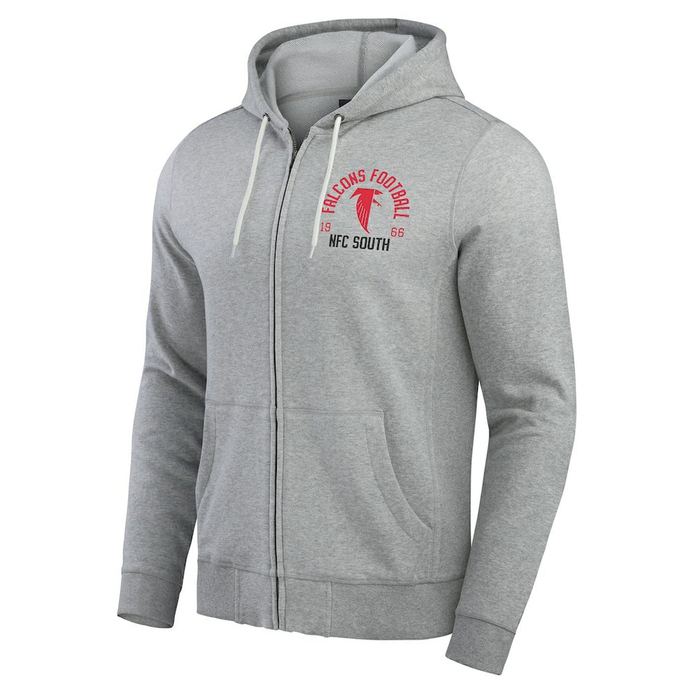 Atlanta Falcons Darius Rucker Collection Vintage Stripe Full-Zip Hoodie - Heather Gray - NFL
