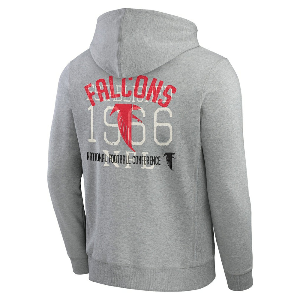 Atlanta Falcons Darius Rucker Collection Vintage Stripe Full-Zip Hoodie - Heather Gray - NFL