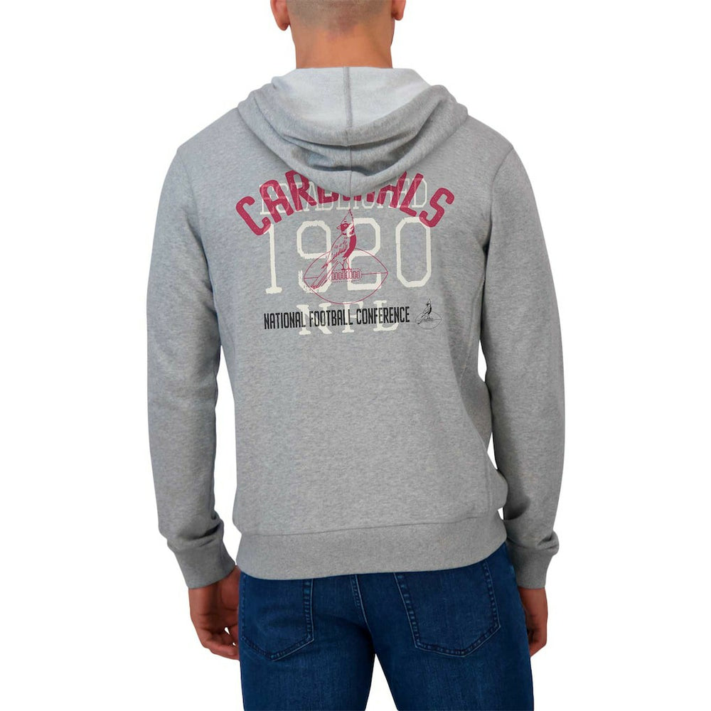 Arizona Cardinals Darius Rucker Collection Vintage Stripe Full-Zip Hoodie - Heather Gray - Fanatics
