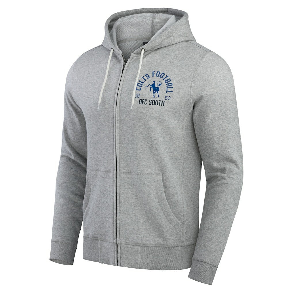 Indianapolis Colts Darius Rucker Collection Vintage Stripe Full-Zip Hoodie - Heather Gray - Fanatics