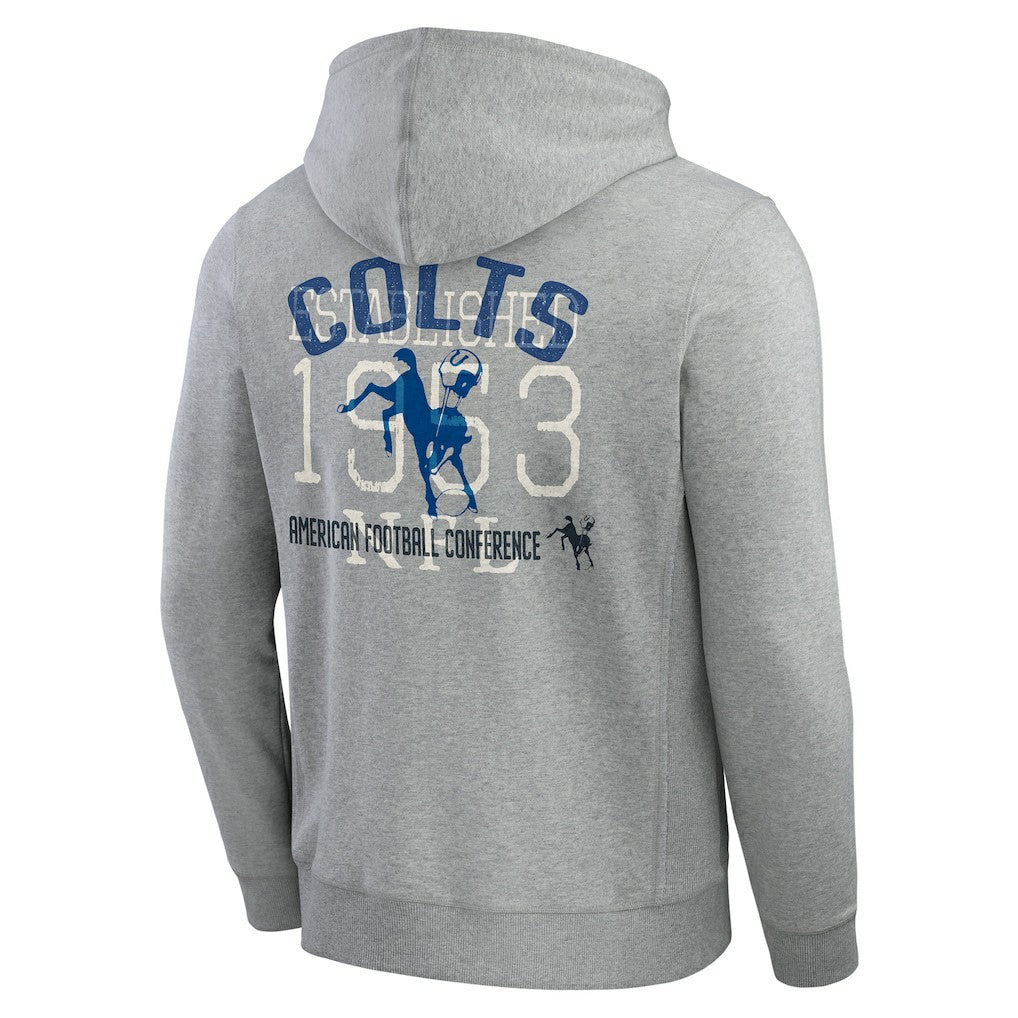 Indianapolis Colts Darius Rucker Collection Vintage Stripe Full-Zip Hoodie - Heather Gray - Fanatics