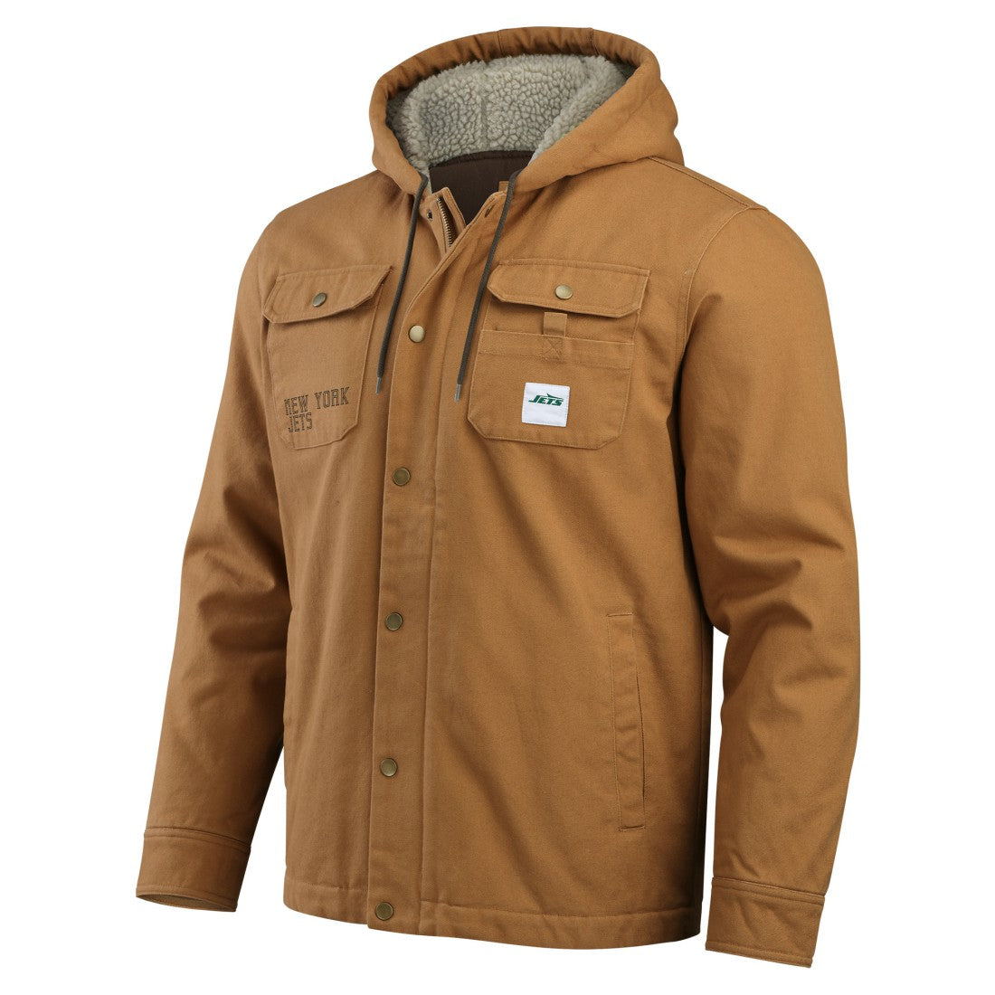New York Jets Darius Rucker Collection Canvas Full-Zip Hoodie Jacket - Tan - Fanatics