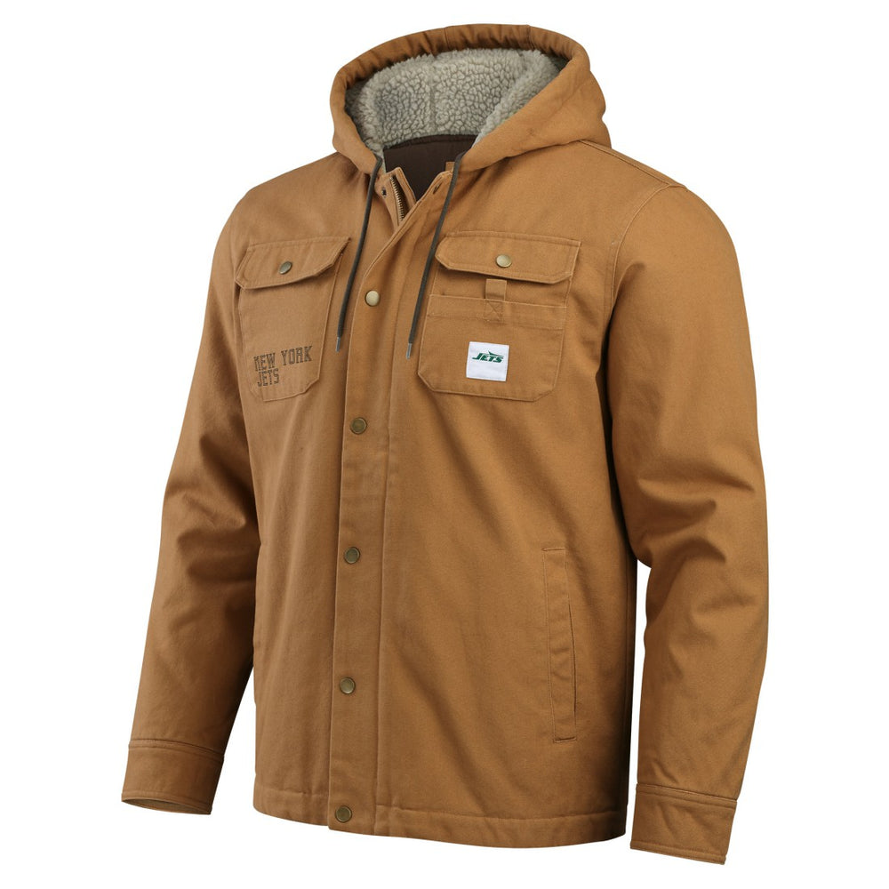 New York Jets Darius Rucker Collection Canvas Full-Zip Hoodie Jacket - Tan - Fanatics