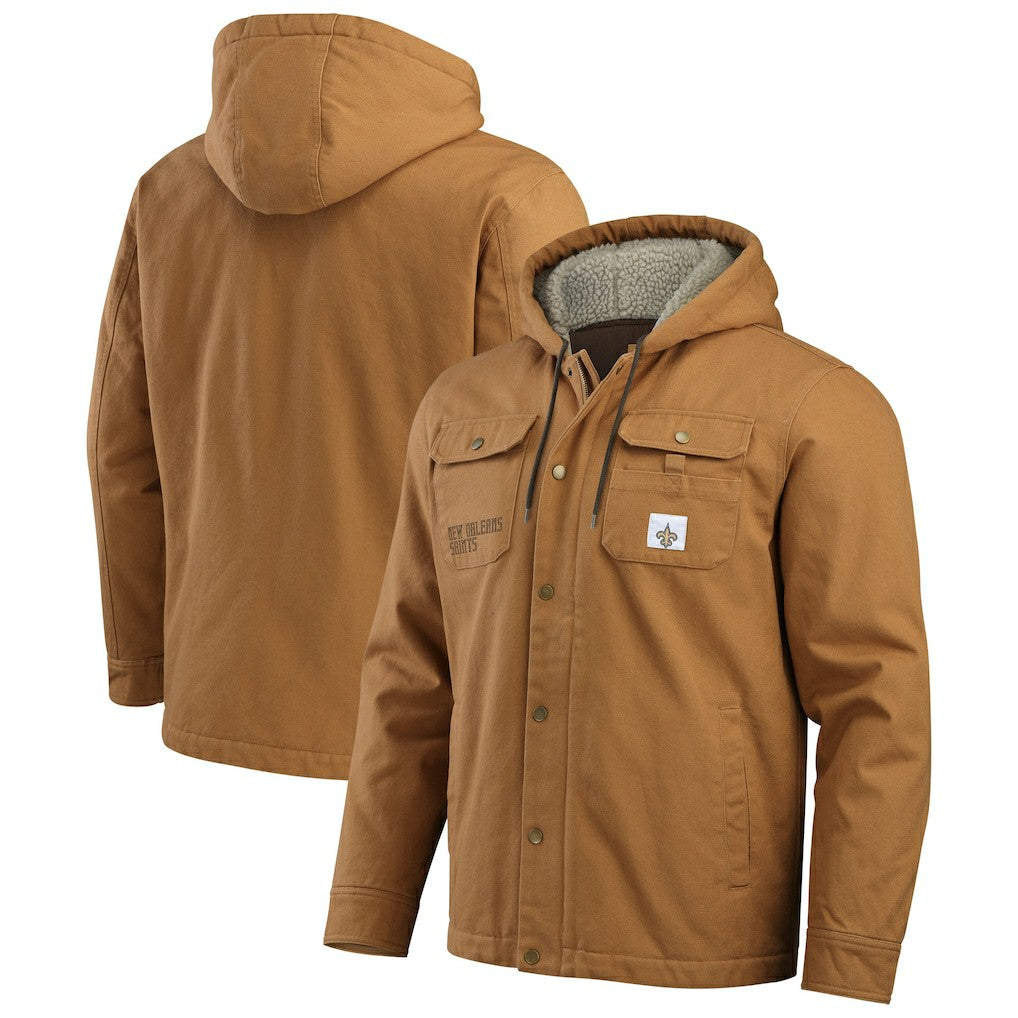 New Orleans Saints Darius Rucker Collection Canvas Full-Zip Hoodie Jacket - Tan - Fanatics
