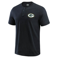 Green Bay Packers Darius Rucker Collection Washed Henley T-Shirt - Black - Fanatics
