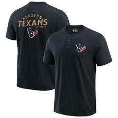 Houston Texans Darius Rucker Collection Washed Henley T-Shirt - Black - Fanatics