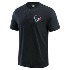 Houston Texans Darius Rucker Collection Washed Henley T-Shirt - Black - Fanatics
